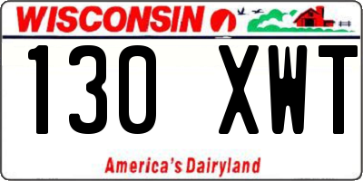 WI license plate 130XWT