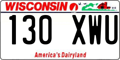 WI license plate 130XWU