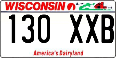 WI license plate 130XXB