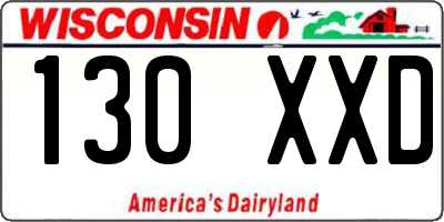 WI license plate 130XXD