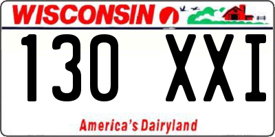WI license plate 130XXI