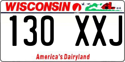 WI license plate 130XXJ