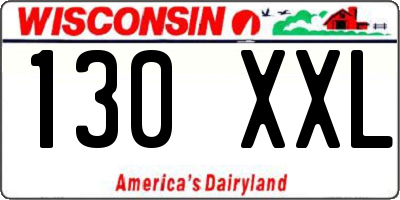 WI license plate 130XXL