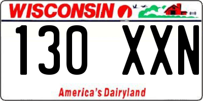 WI license plate 130XXN