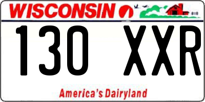 WI license plate 130XXR