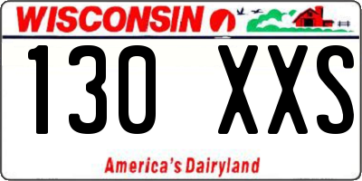 WI license plate 130XXS