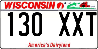 WI license plate 130XXT