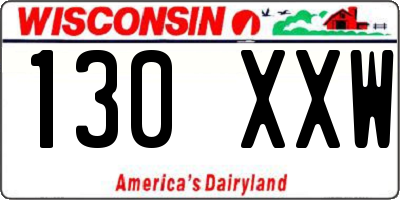 WI license plate 130XXW
