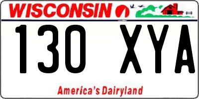 WI license plate 130XYA
