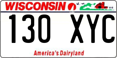WI license plate 130XYC