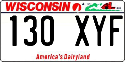 WI license plate 130XYF