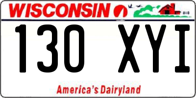 WI license plate 130XYI