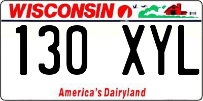 WI license plate 130XYL