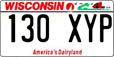WI license plate 130XYP