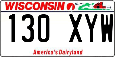 WI license plate 130XYW