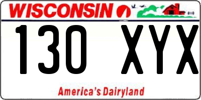 WI license plate 130XYX