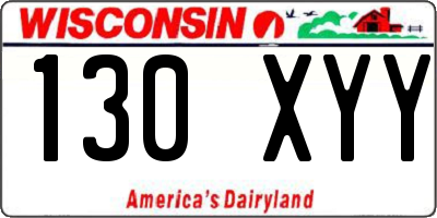 WI license plate 130XYY
