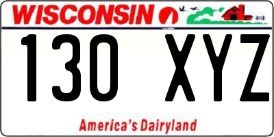 WI license plate 130XYZ