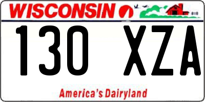 WI license plate 130XZA