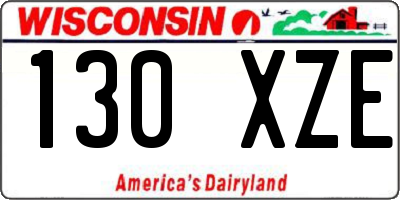 WI license plate 130XZE