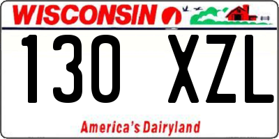 WI license plate 130XZL