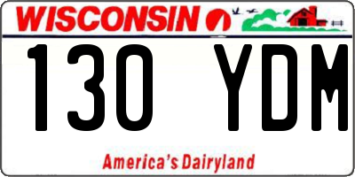 WI license plate 130YDM
