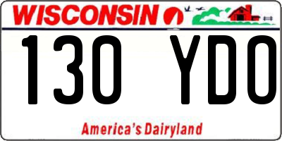 WI license plate 130YDO