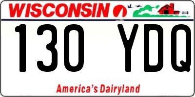 WI license plate 130YDQ