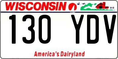WI license plate 130YDV