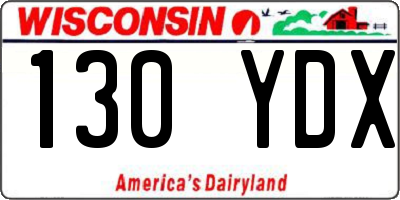 WI license plate 130YDX