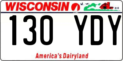 WI license plate 130YDY