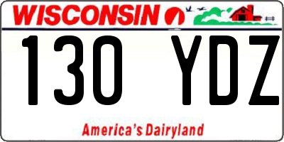 WI license plate 130YDZ