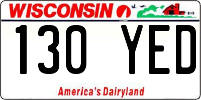 WI license plate 130YED