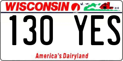 WI license plate 130YES