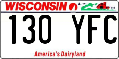 WI license plate 130YFC