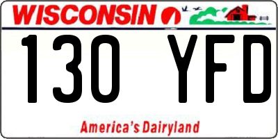 WI license plate 130YFD