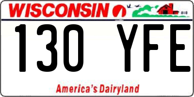 WI license plate 130YFE