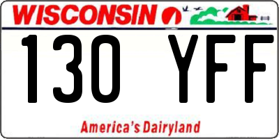 WI license plate 130YFF