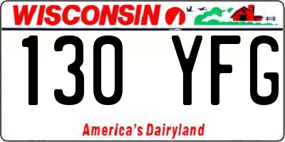 WI license plate 130YFG