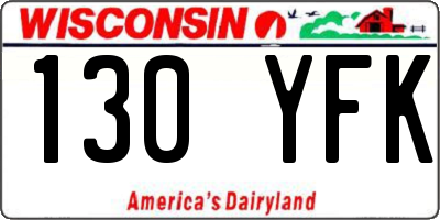 WI license plate 130YFK