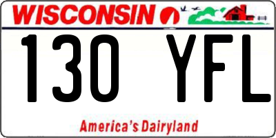 WI license plate 130YFL