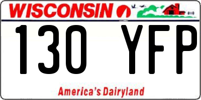 WI license plate 130YFP