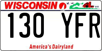 WI license plate 130YFR