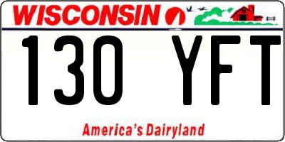 WI license plate 130YFT