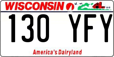 WI license plate 130YFY