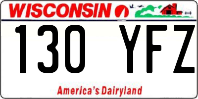 WI license plate 130YFZ