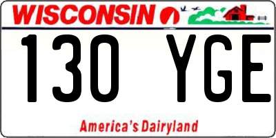 WI license plate 130YGE