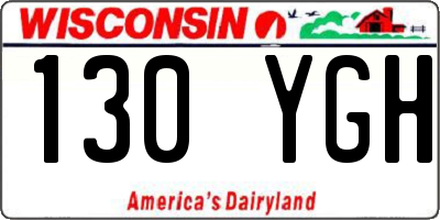 WI license plate 130YGH