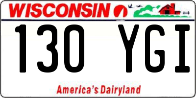 WI license plate 130YGI
