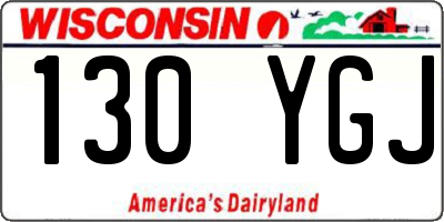 WI license plate 130YGJ